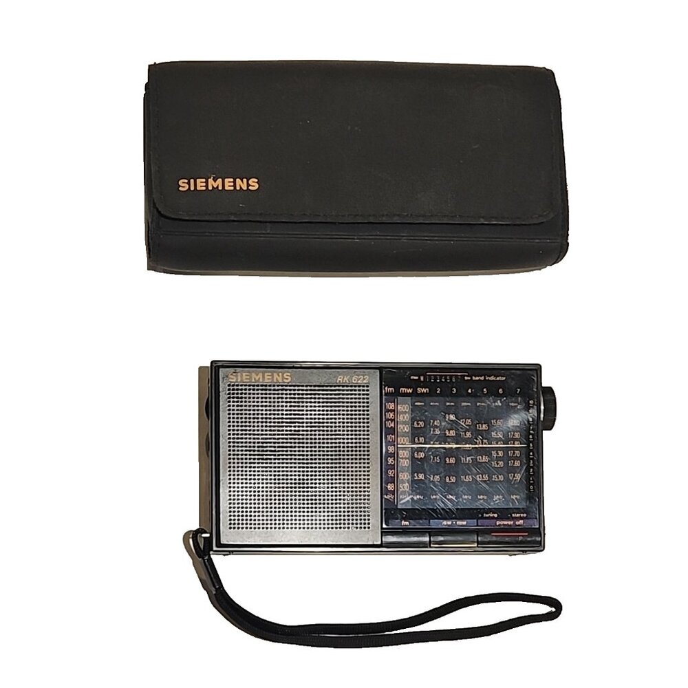 rare vintage SIEMENS 9 band world pocket transistor radio FM MW SW w case RK622
